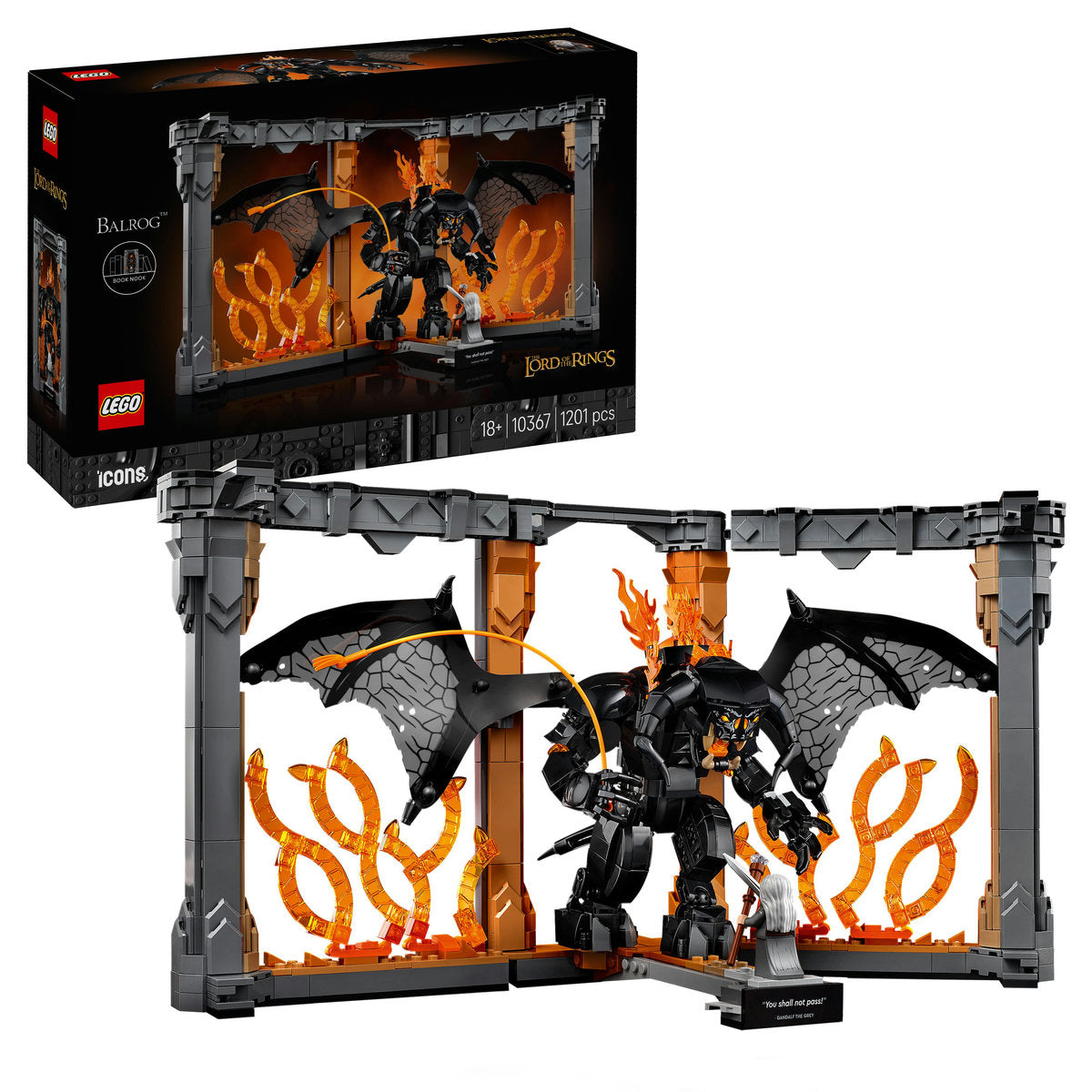 LEGO Icons 10367 The Lord of the Rings: Balrog Book Nook-1
