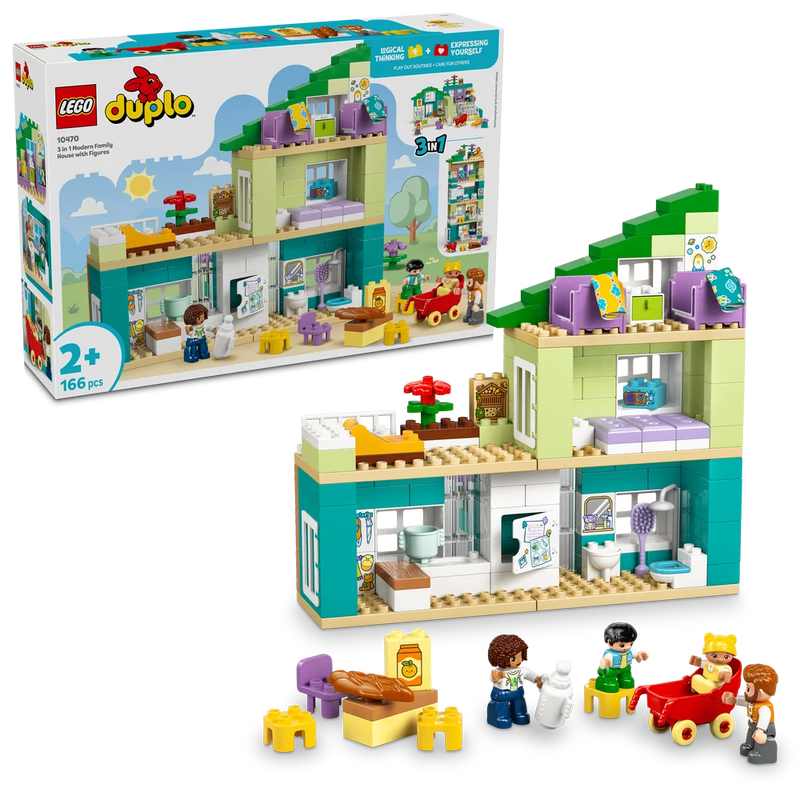 LEGO DUPLO 10470 3 in 1 Modern Family House with Figures-1