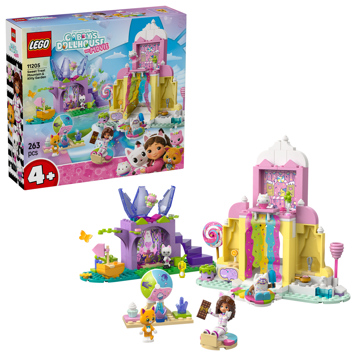 LEGO Gabby's Dollhouse 11205 Sweet Treat Mountain & Kitty Garden-1