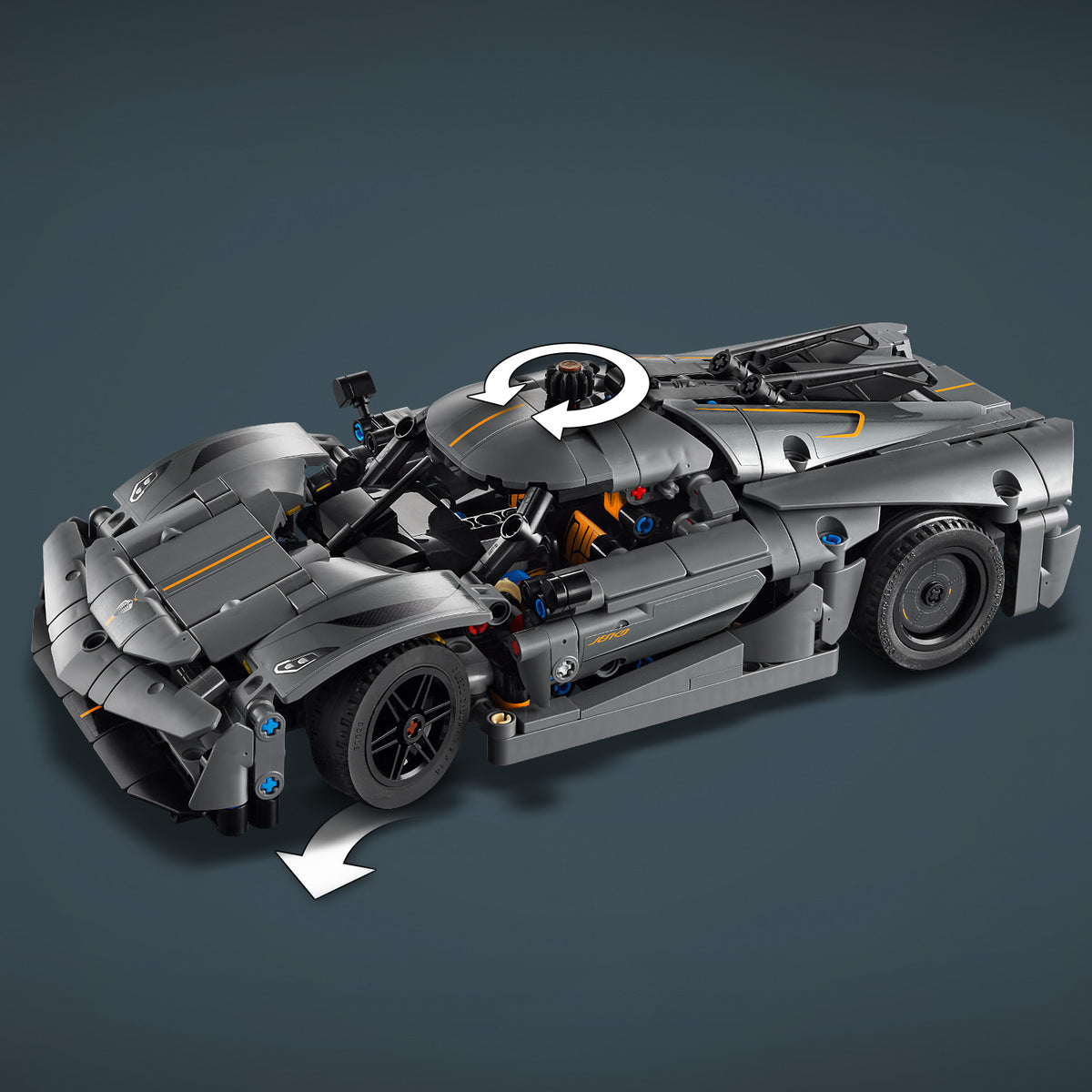 LEGO Technic 42173 Koenigsegg Jesko Absolut Gray Hypercar-5