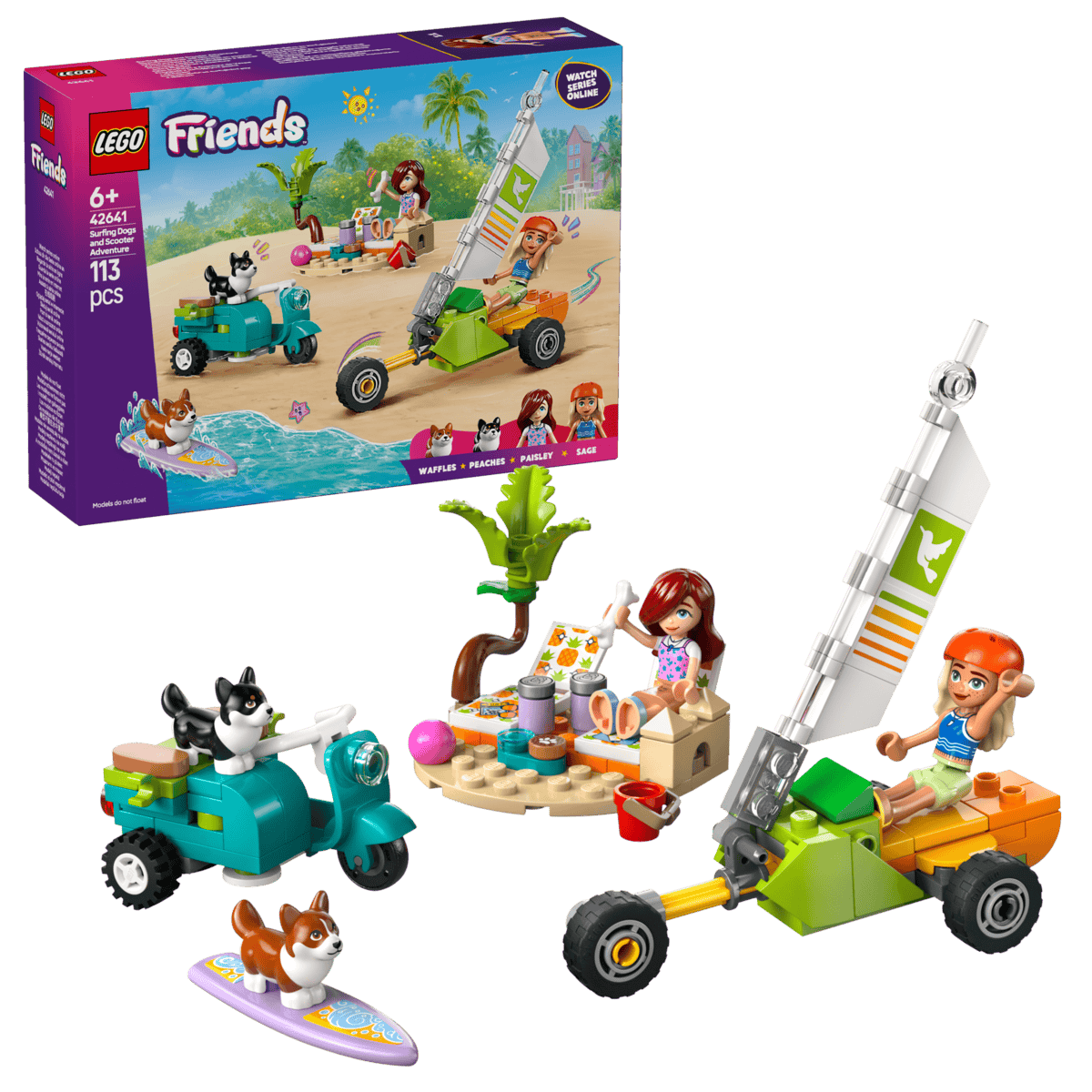 LEGO Friends 42641 Surfing Dogs and Scooter Adventure-1