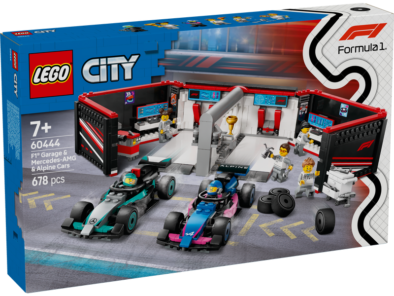 LEGO City 60444 F1 Garage & Mercedes-AMG & Alpine Cars-2