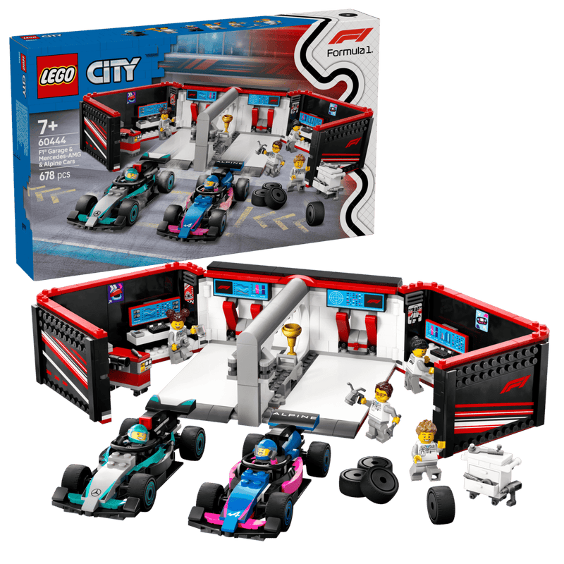 LEGO City 60444 F1 Garage & Mercedes-AMG & Alpine Cars-1