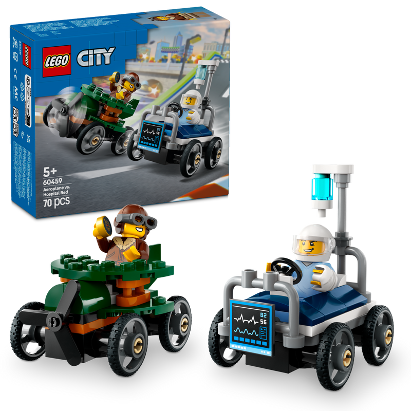 LEGO City 60459 Airplane vs. Hospital Bed Race Car Pack-1