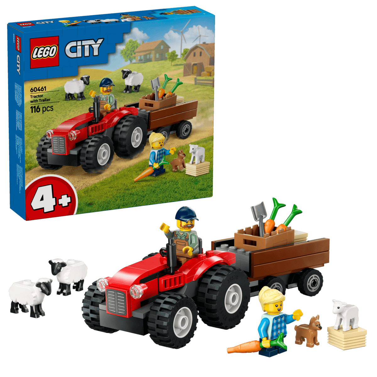 LEGO City 60461 Red Farm Tractor with Trailer & Sheep-1
