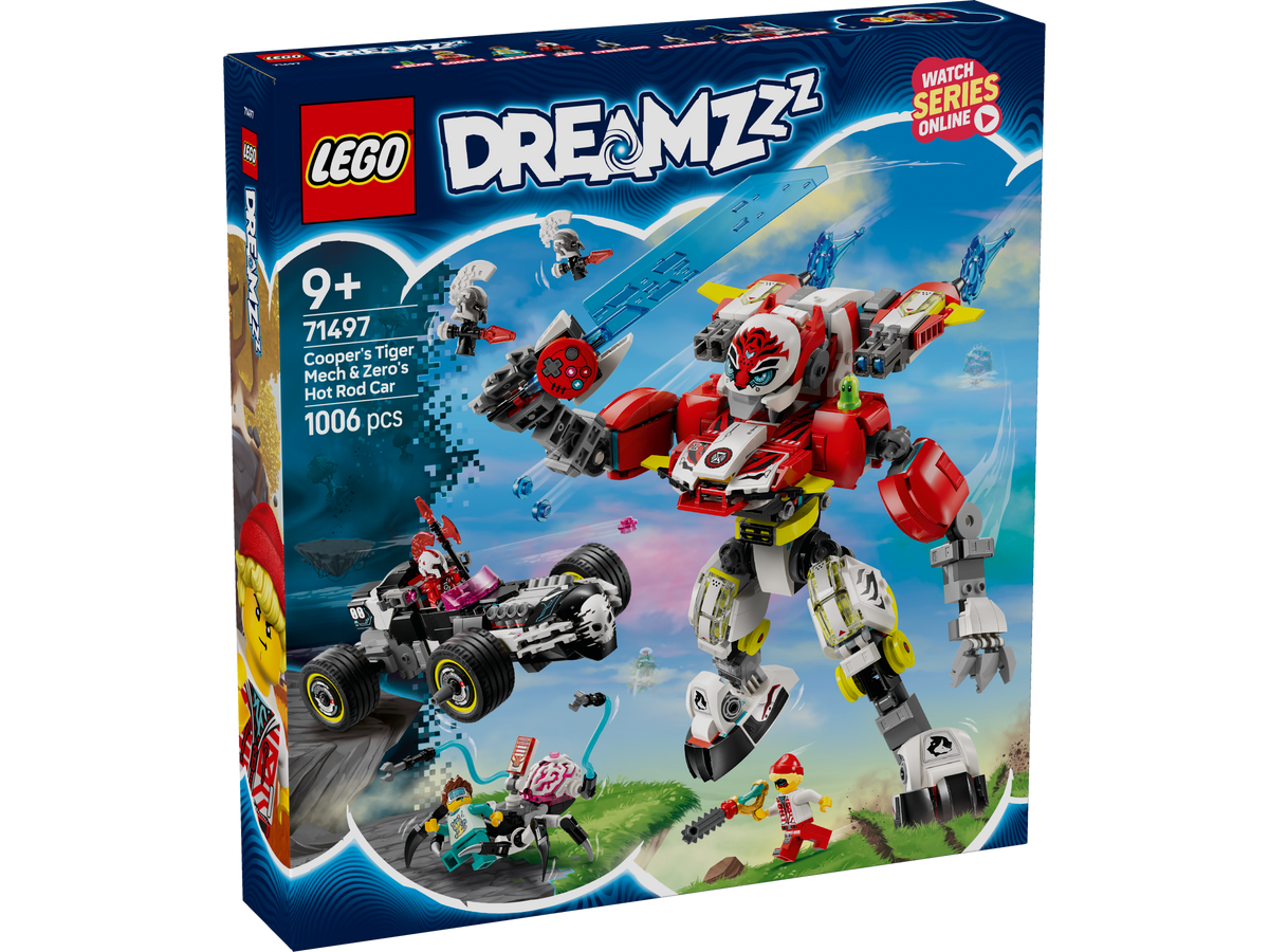 LEGO DREAMZzz 71497 Cooper's Tiger Mech & Zero's Hot Rod Car-2