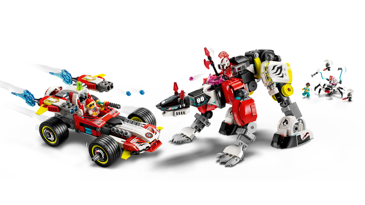 LEGO DREAMZzz 71497 Cooper's Tiger Mech & Zero's Hot Rod Car-5