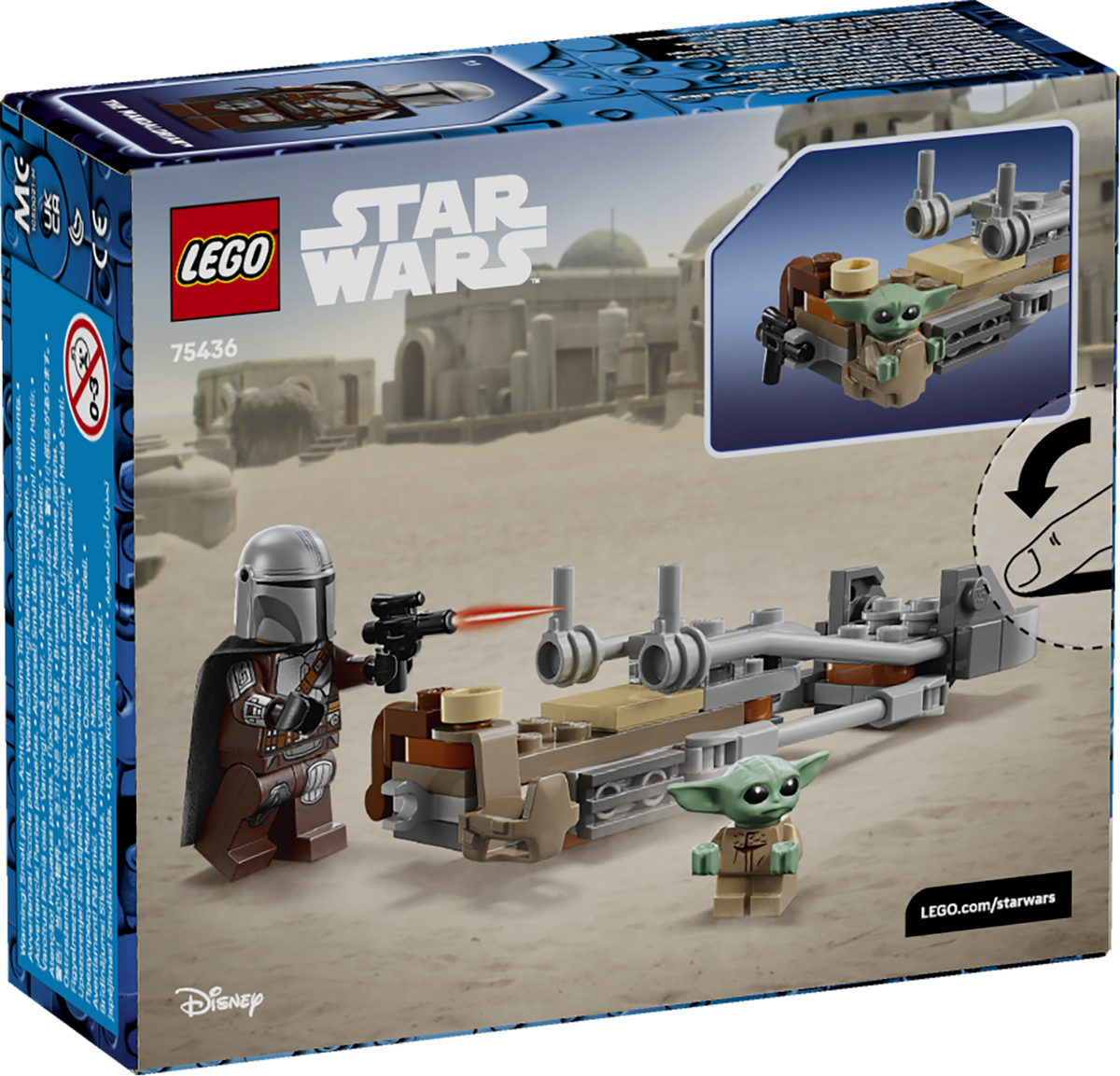 LEGO Star Wars 75436 The Mandalorian & Grogu's Speeder Bike-3